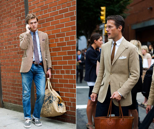 white jeans and suit jacket