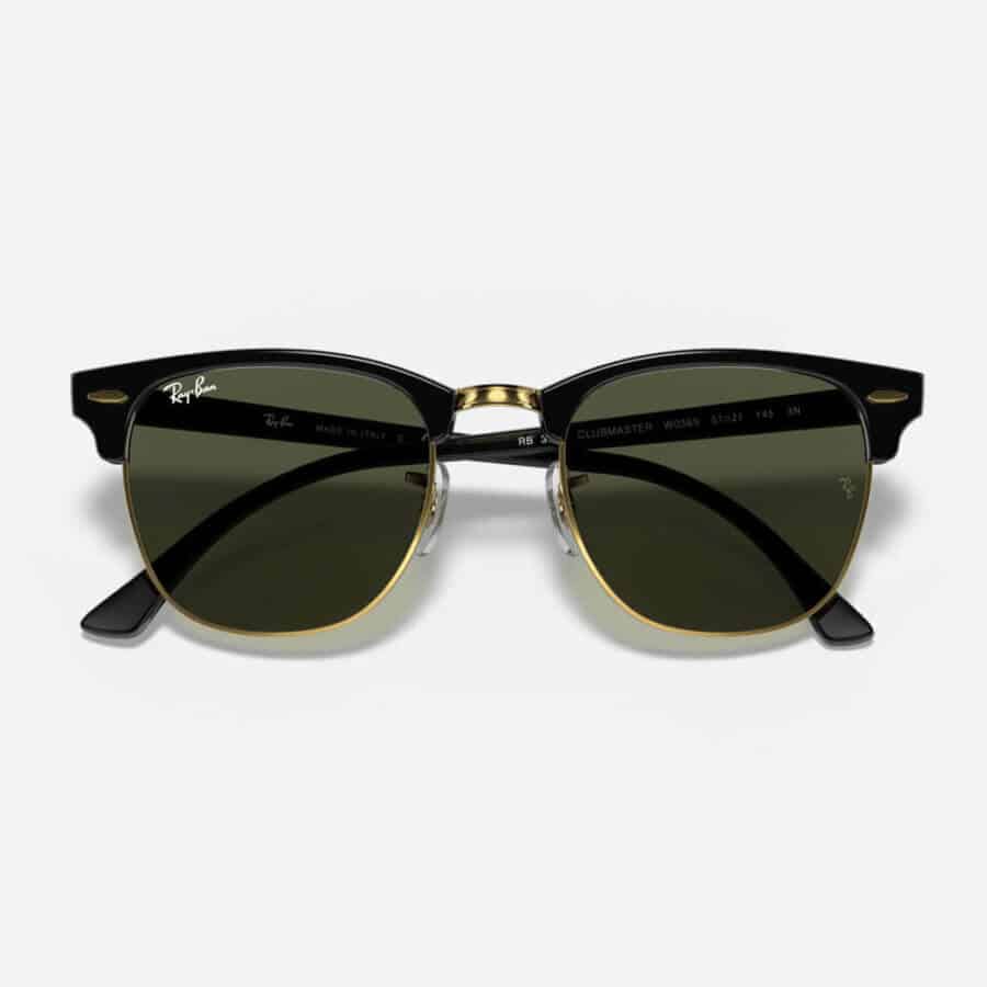 Classic cool Ray-Ban Clubmaster sunglasses in black with gold
