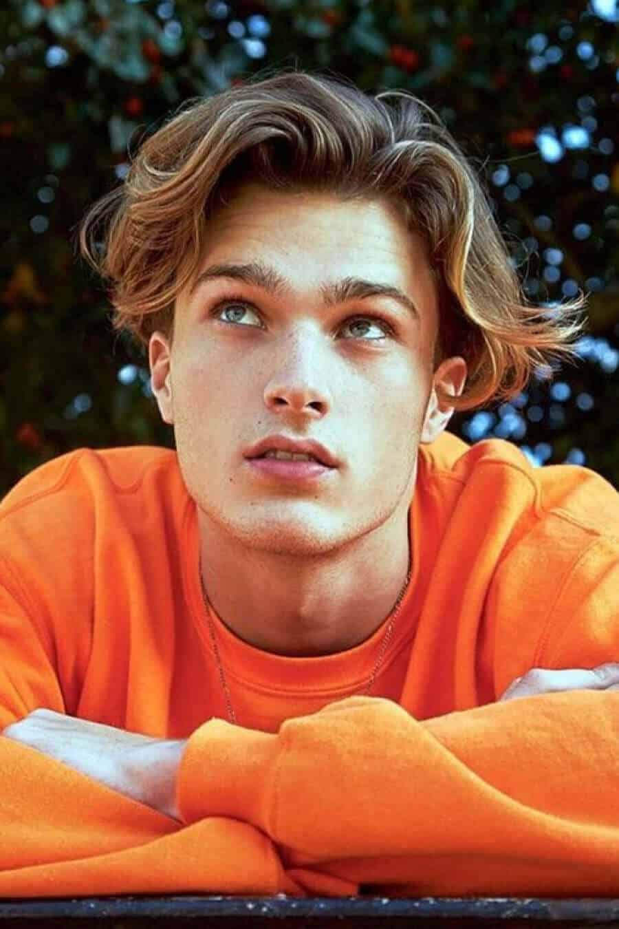 Curtains hairstyle for men with a lot of volume