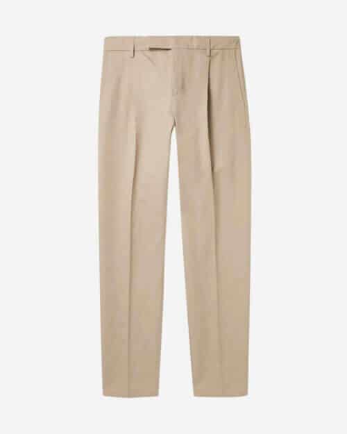 Dunhill Tapered Pleated Cotton and Mulberry Silk-Blend Trousers