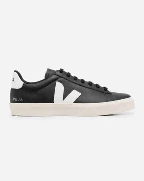 VEJA Black & White Leather Campo Sneakers