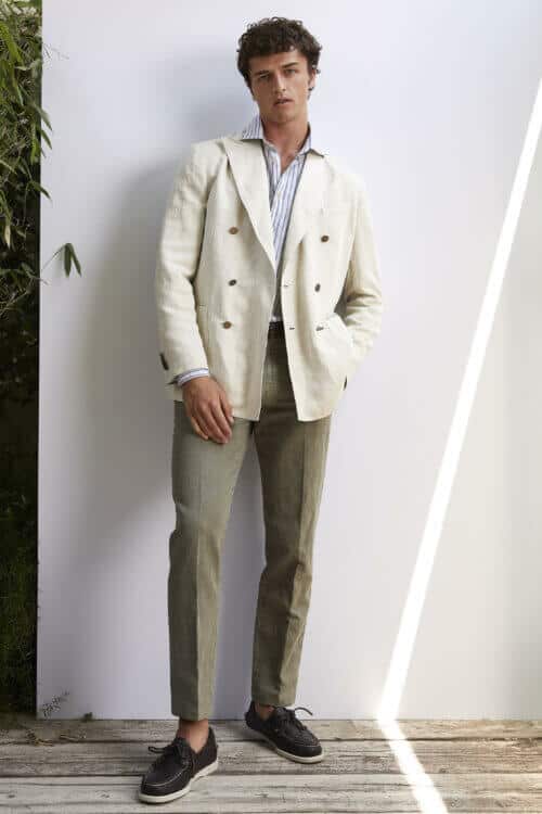 Men's linen blazer, trousers and shirt outfit