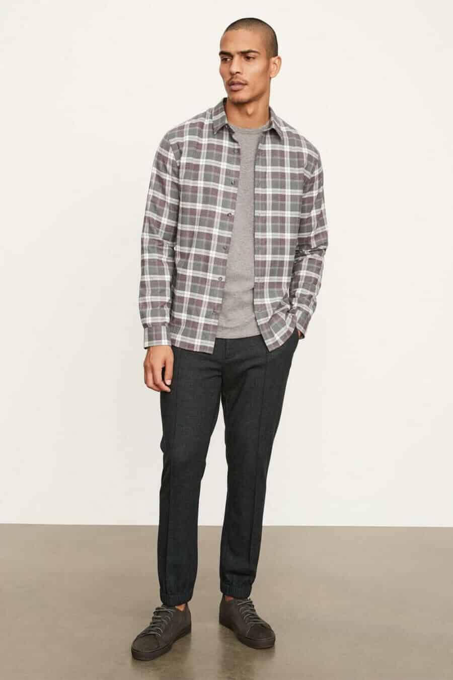 Men's casual flannel shirt outfit