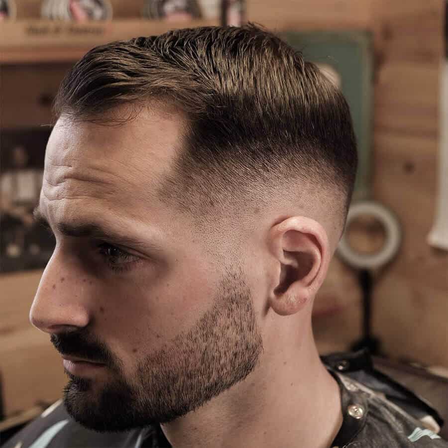 Men's Ivy League Haircut With Burst Fade