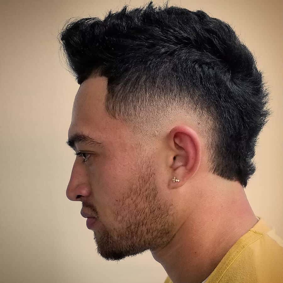 Mohawk Haircut With Burst Fade