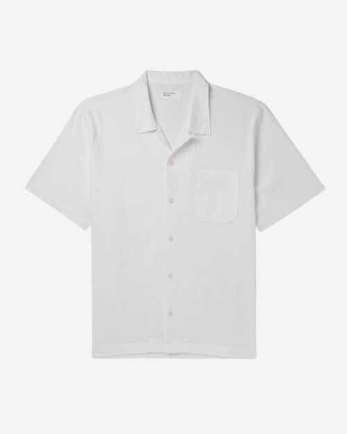 Universal Works Road Convertible-Collar Stretch-Cotton Seersucker Shirt