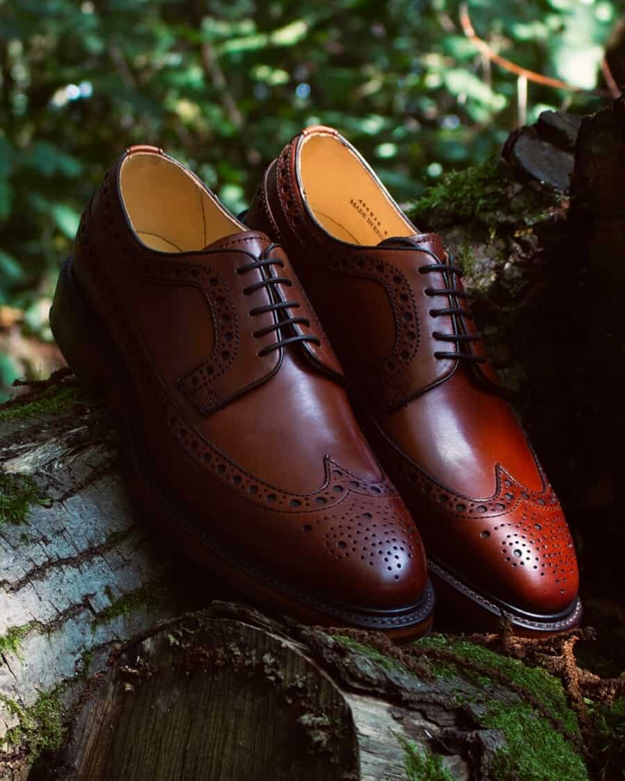 A pair of luxury Barker brown leather brogues for men