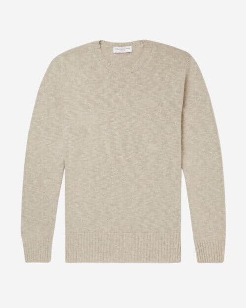 Officine Générale Marco Ribbed Cotton and Linen-Blend Sweater
