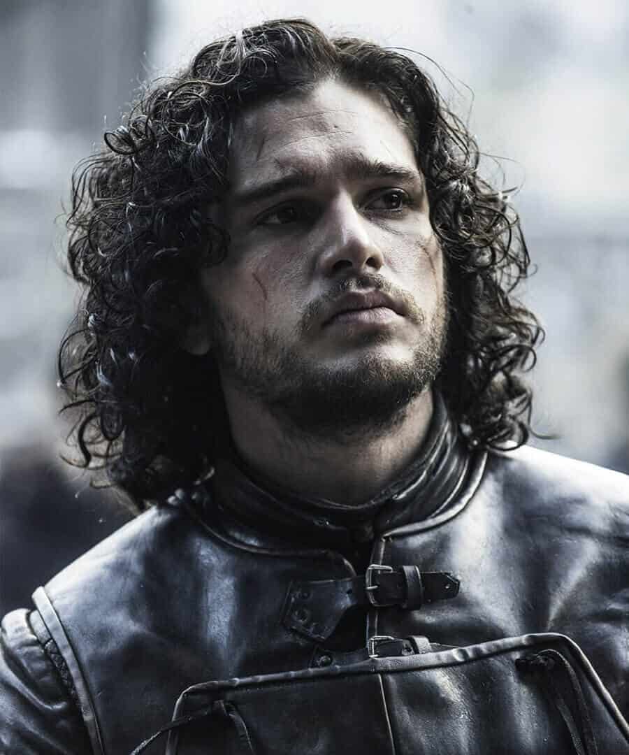 Jon Snow long curly hair
