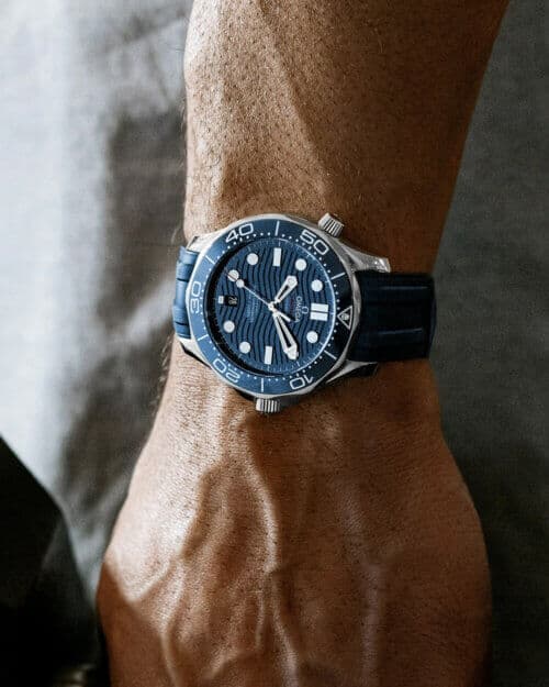 Omega Seamaster Steel Chronometer Watch on wrist