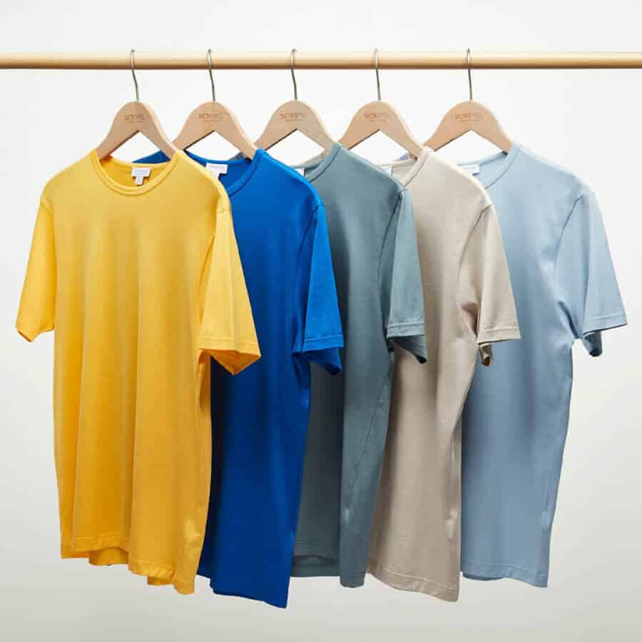 Summer t-shirts for men in a range of vibrant colours