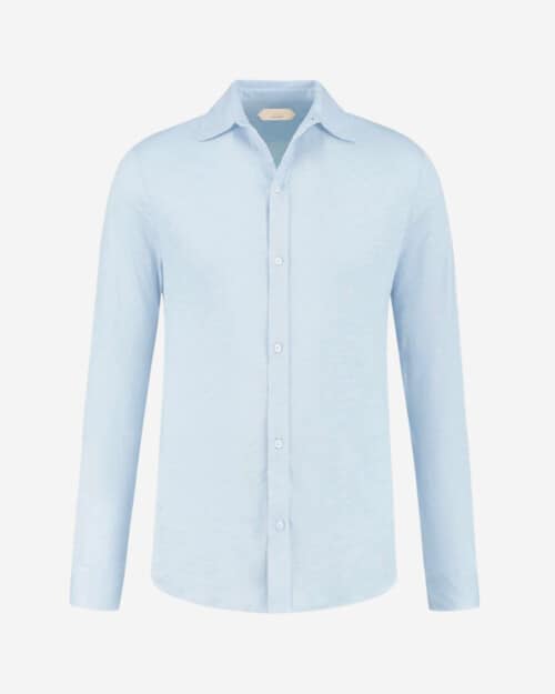 Aurelien Light Blue Linen Bayside Shirt
