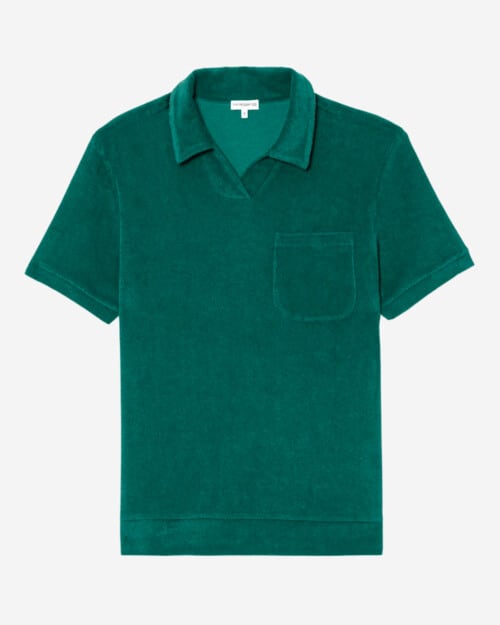 The Resort Co Terry Polo Shirt Emerald Green