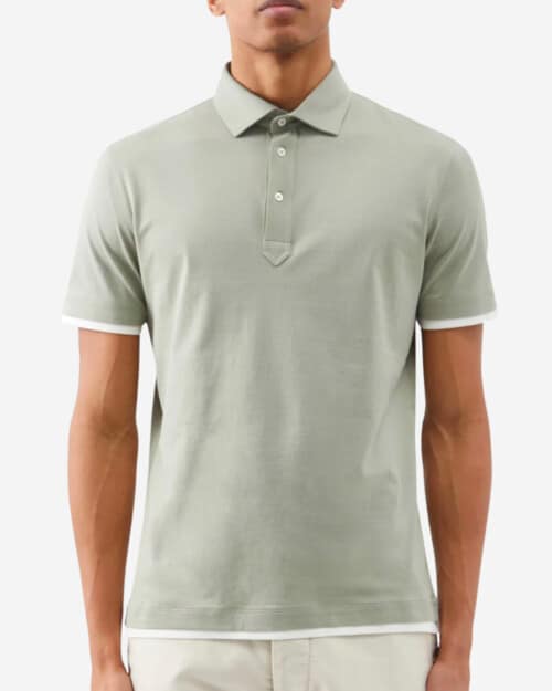 Brunello Cucinelli Jersey-Trim Cotton-Piqué Polo Shirt