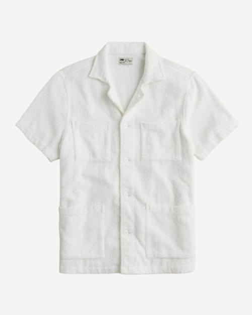J.Crew Terry Cloth Four-Pocket Camp-Collar Shirt