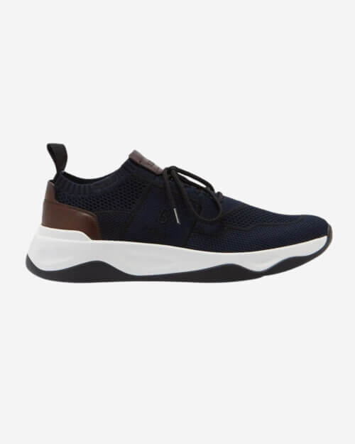 Berluti Shadow Knit Leather-Trimmed Mesh Trainers