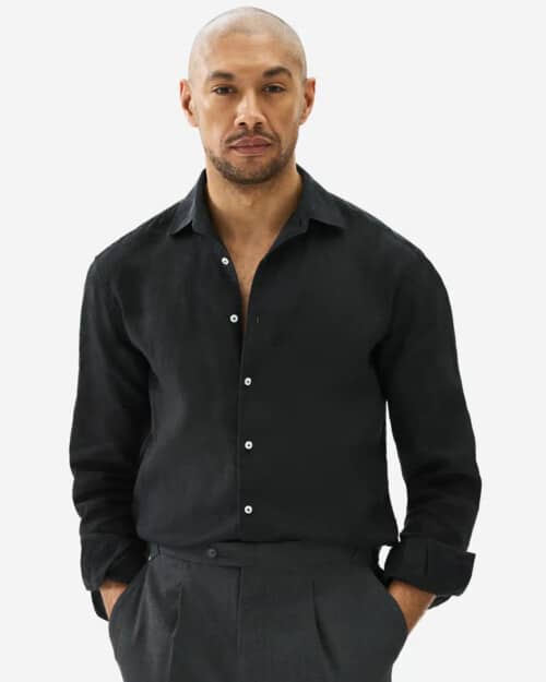 Blugiallo Linen Shirt Black