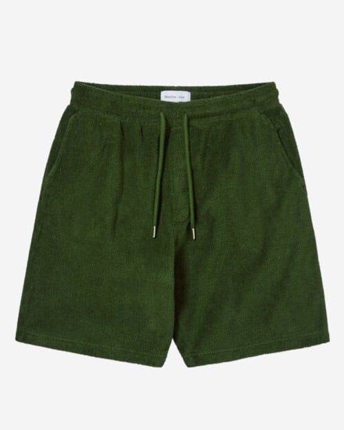 Hamilton and Hare drawstring short in moss green terry