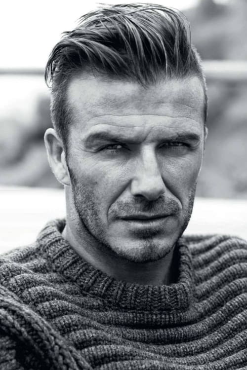 David Beckham with a quiff hairstyle