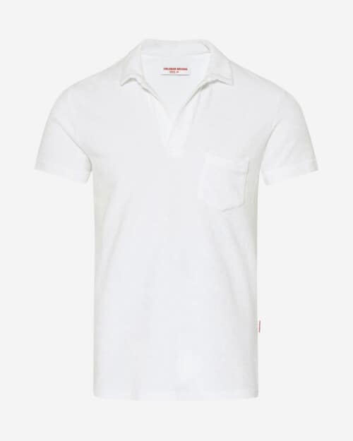 Orlebar Brown White Towelling Resort Polo Shirt