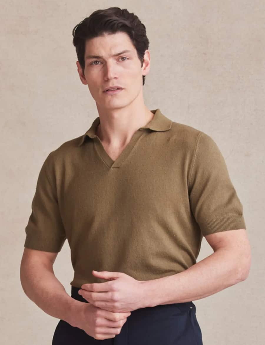 Men's silk polo shirt