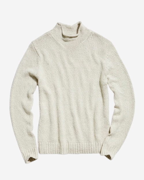 Todd Snyder Cotton Linen Rollneck In Oatmeal