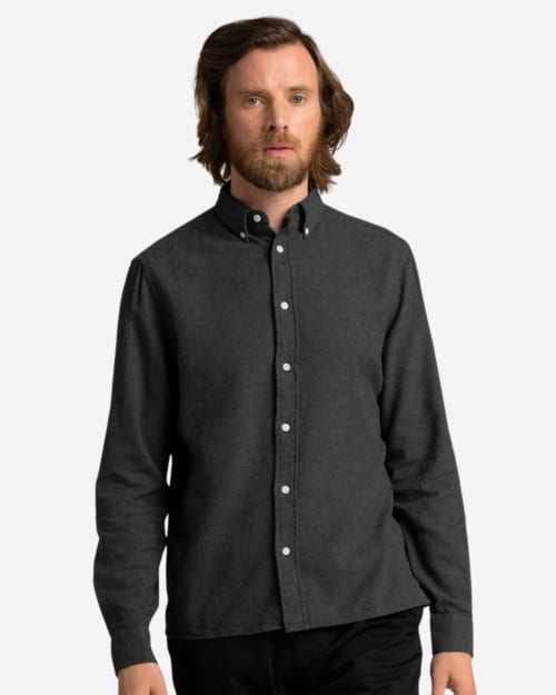 Asket The Flannel Shirt Charcoal