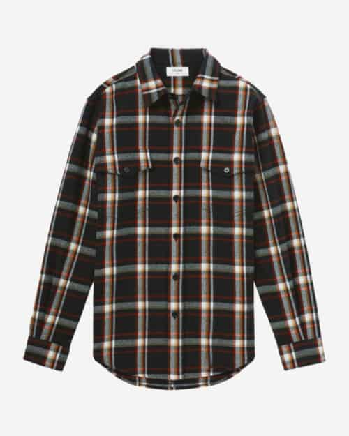 Celine Homme Checked Wool-Flannel Shirt