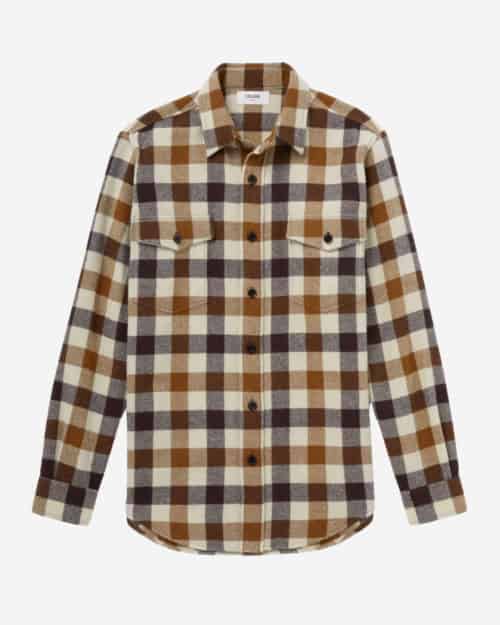 Celine Homme Checked Wool-Blend Flannel Shirt