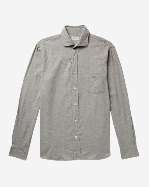 Hartford Paul Spread-Collar Cotton-Flannel Shirt