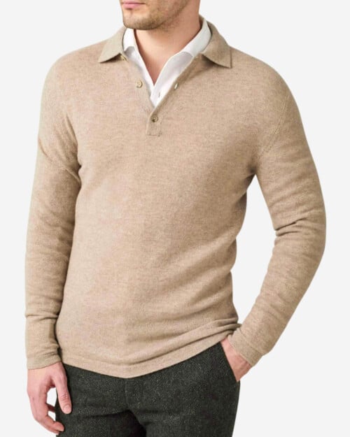 Luca Faloni Pure Cashmere Polo Sweater