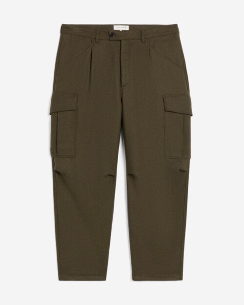 Mackintosh Khaki Wool Cargo Trousers