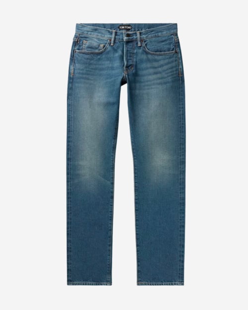 Tom Ford Slim-Fit Garment-Washed Selvedge Jeans