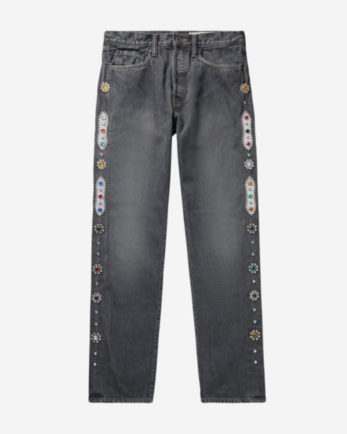 Kapital Straight-Leg Embellished Jeans