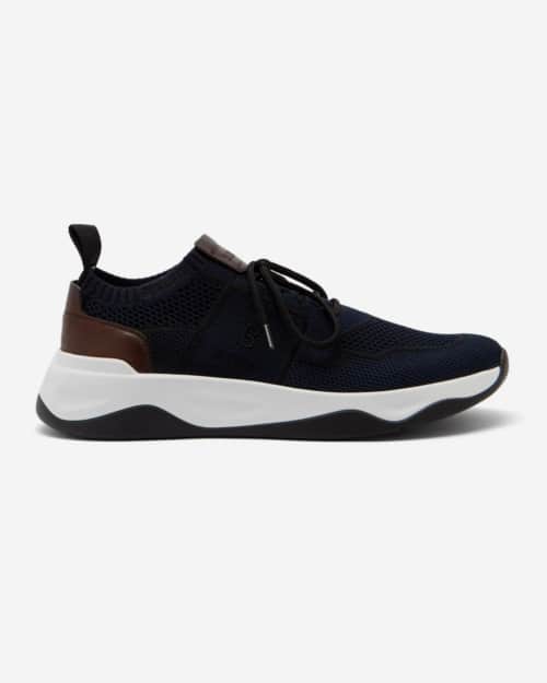 Berluti Shadow Knit Leather-Trimmed Mesh Trainers