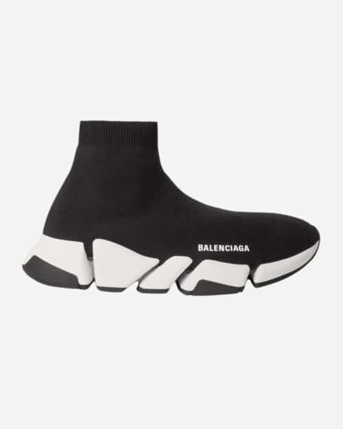 Balenciaga Speed 2.0 Logo-Print Stretch-Knit Slip-On Sneakers