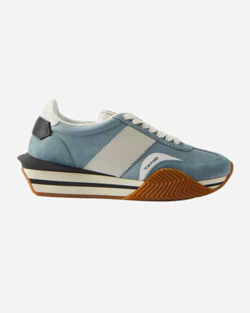 Tom Ford James Raised-Sole Suede And Canvas Trainers
