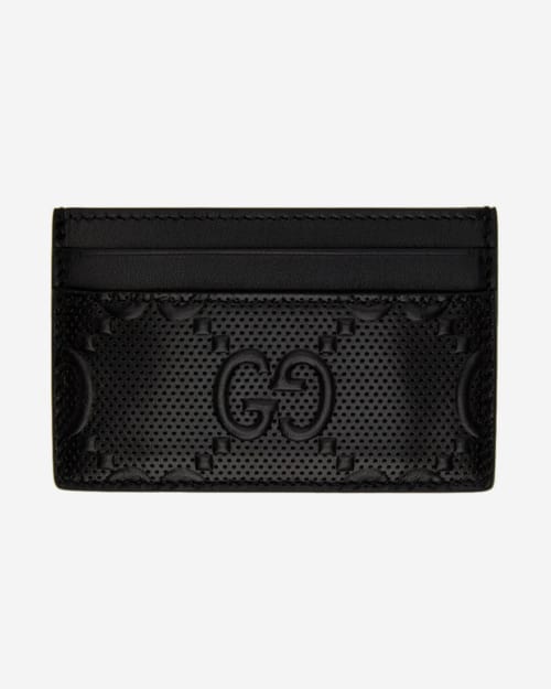 Gucci Black GG Embossed Card Holder