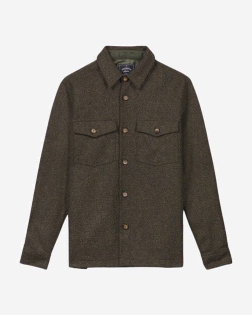 Portuguese Flannel Wool Field Overshirt - Forest Green