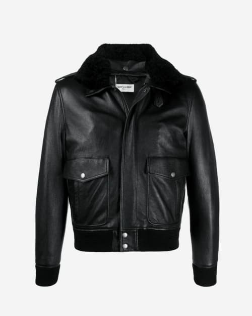 Saint Laurent Oversized Flight Leather Jacket