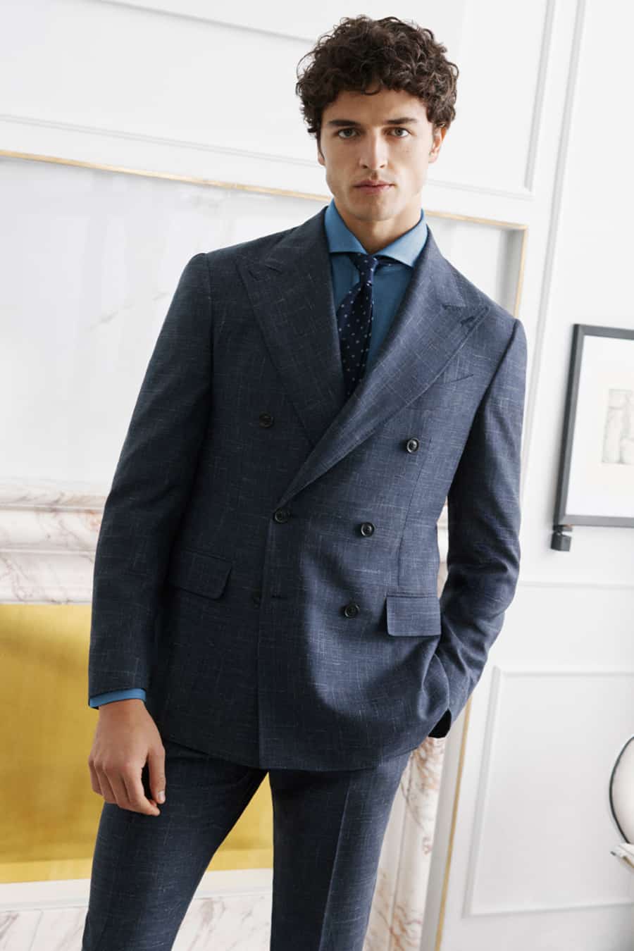 Men's double-breasted, high quality suit