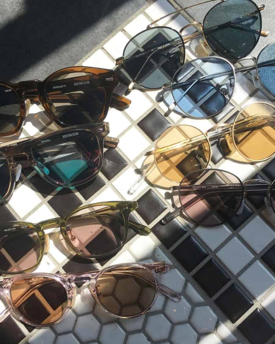 A selection of luxury sunglasses by Boston Club