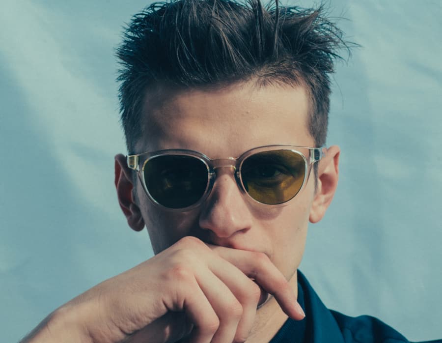 Men's clear frame luxury Eyevan sunglasses