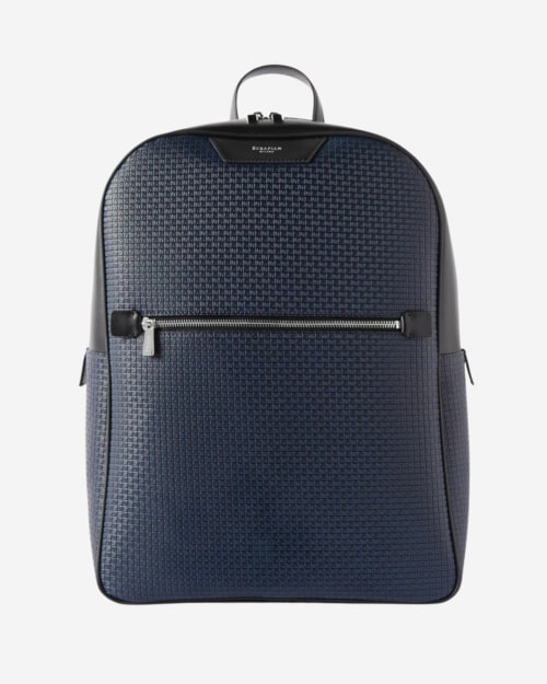 Serapian Mesh-Trimmed Leather and Stepan Backpack