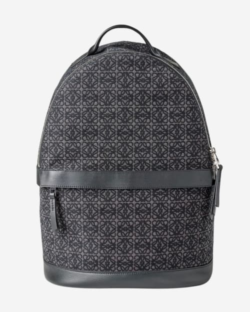 Loewe Leather-Trimmed Logo-Jacquard Canvas Backpack