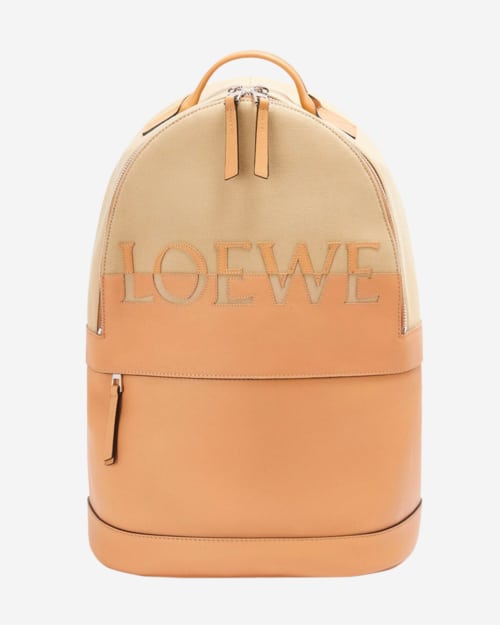 Loewe Canvas-Leather Round Backpack