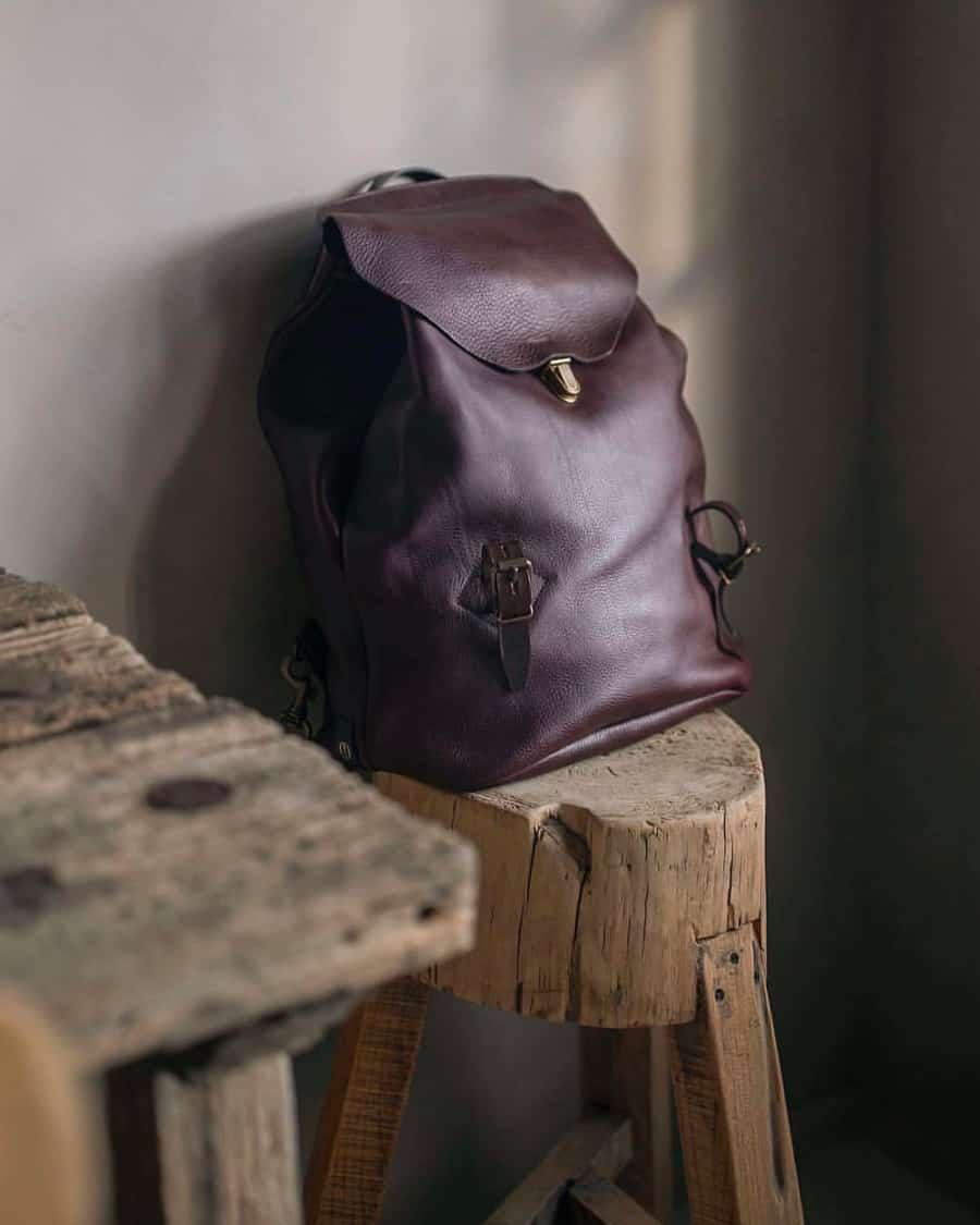 Bleu De Chauffe luxury brown leather backpack for men