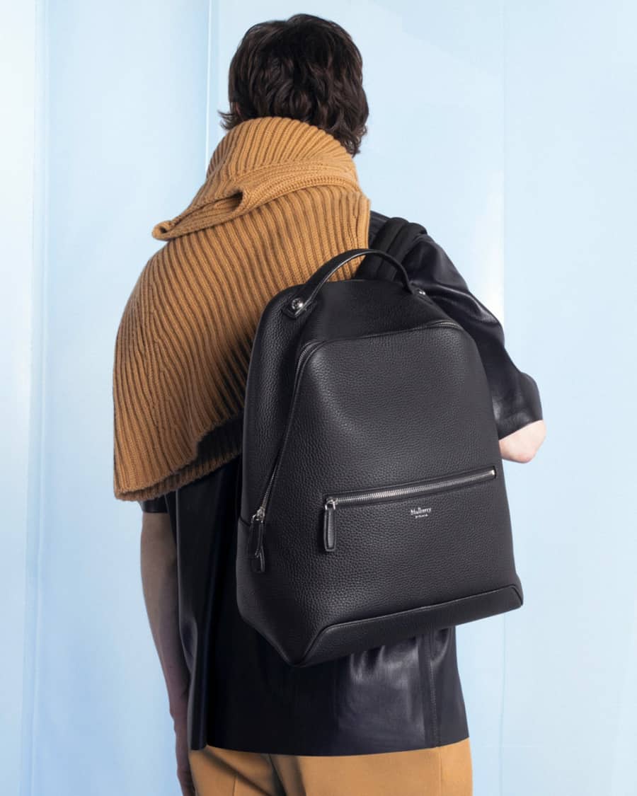 Mulberry men's luxury black backpack