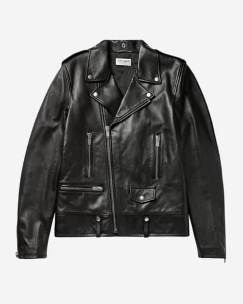 Saint Laurent Slim-Fit Leather Biker Jacket