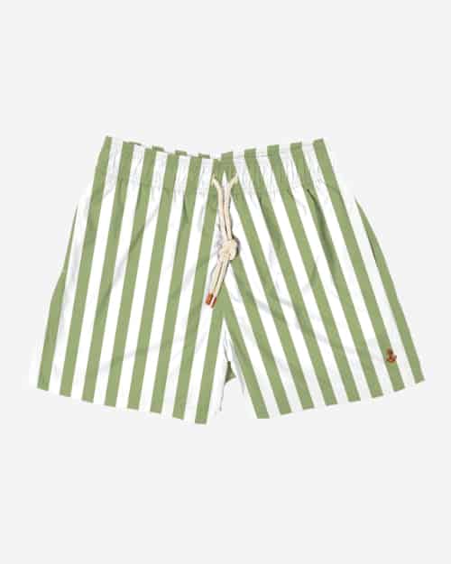 Retromarine NYC Cabana Stripes-Green Swim Short